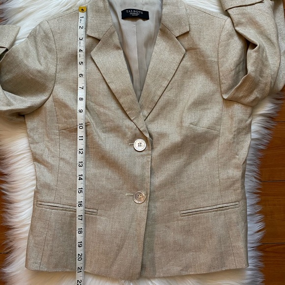 NWOT Talbots The Grace Fit Linen Sparkle Blazer 8P - Picture 9 of 9